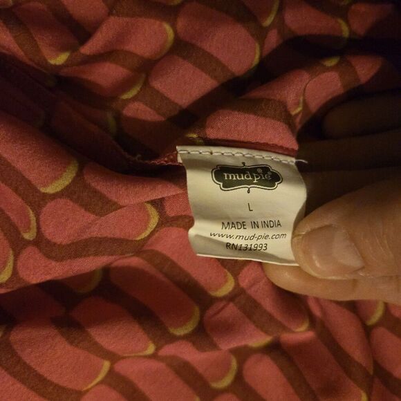 VTG Mud Pie Ethnic Geometeic Dress Size L India Lightweight Colorful Pink Y2K - Picture 2 of 7